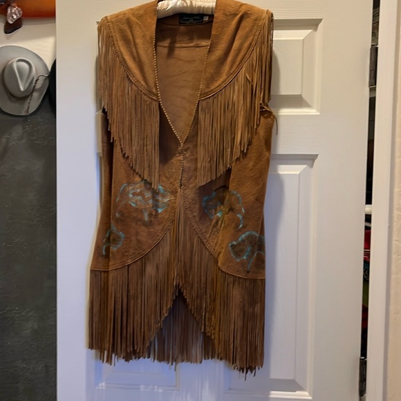 Hand painted Suede Vest - Picture 1 of 9